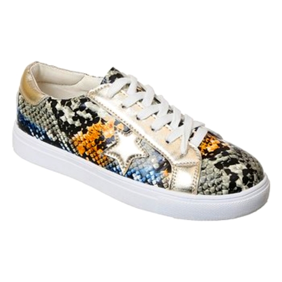 Blue Snakeskin-Print Star Sneaker - Picture 2 of 2